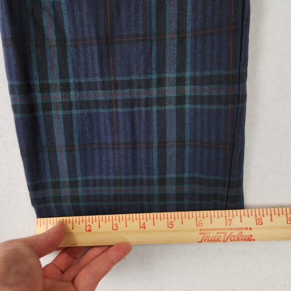 J Jill Pants Womens 16 Blue Tartan Plaid Premium Bi Stretch Straight Leg Classic - Picture 7 of 12